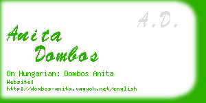 anita dombos business card